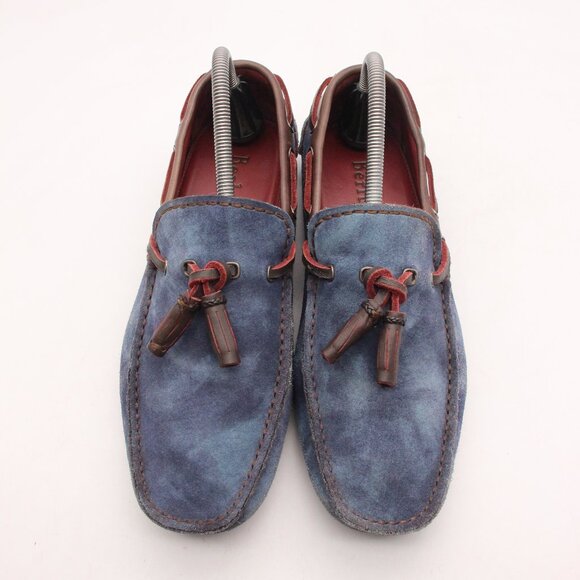 Berluti Driving Loafers Shoes Men's Size US 8 UK 7 Blue Suede Slip On - Picture 1 of 12